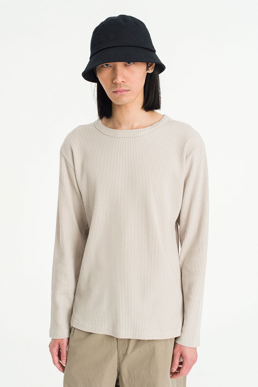 Menswear | Slim-Fit Waffle Tee, Beige