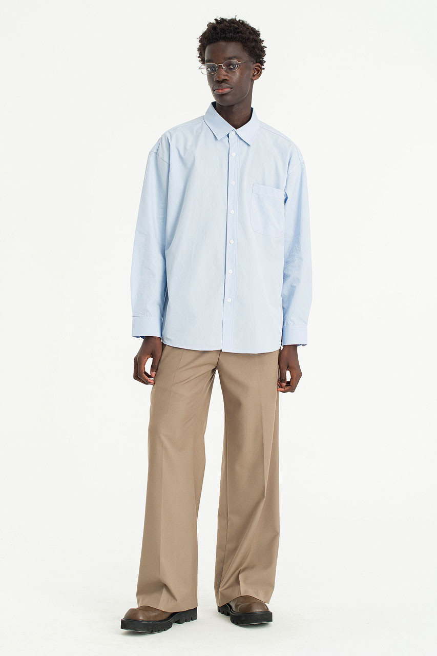 Menswear | Washed Cotton Shirt, Blue