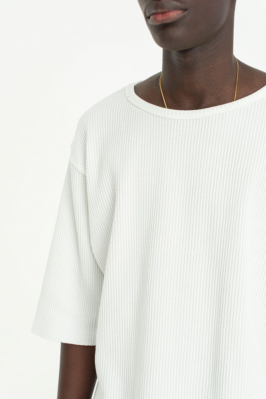 Menswear | 3/4 Sleeve Waffle Tee, White