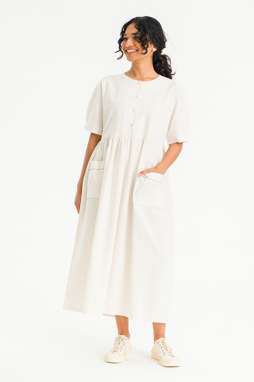 Laura Pocket Stitched Dress, Blue