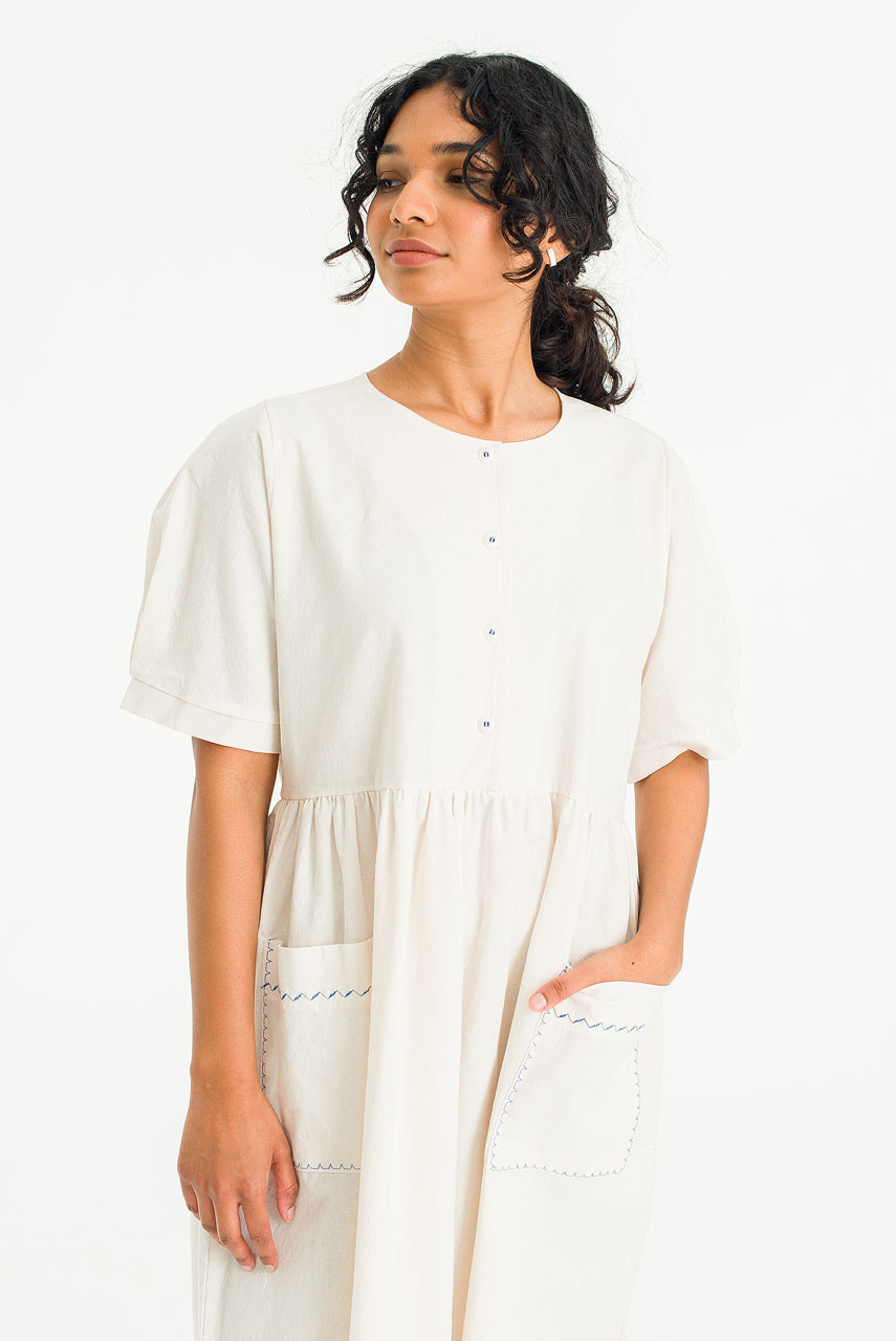 Laura Pocket Stitched Dress, Blue