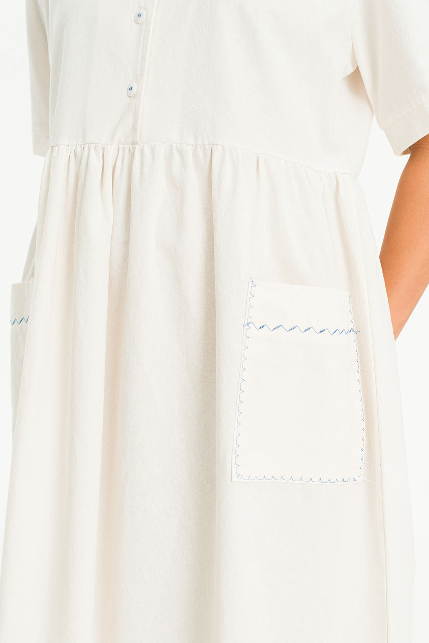 Laura Pocket Stitched Dress, Blue