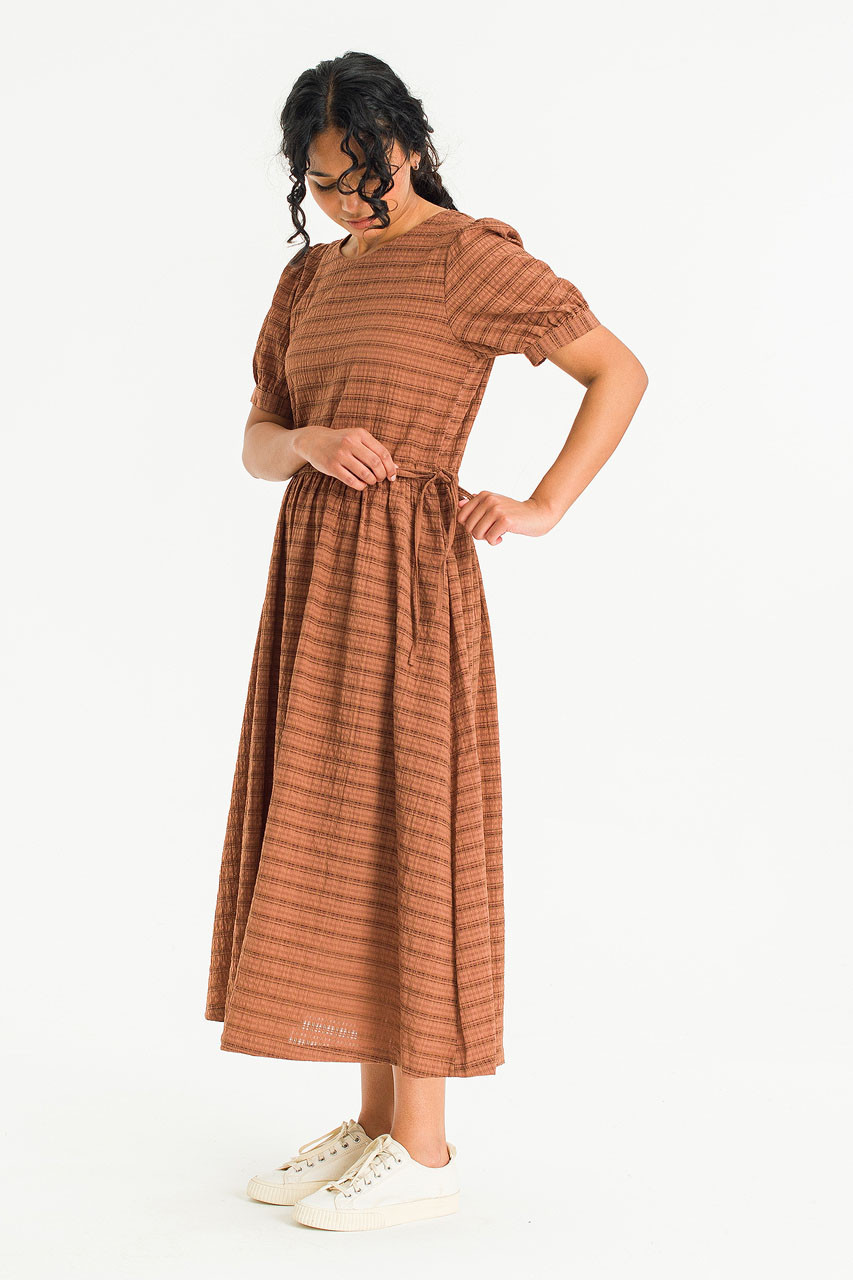 Jua Check Dress, Brown