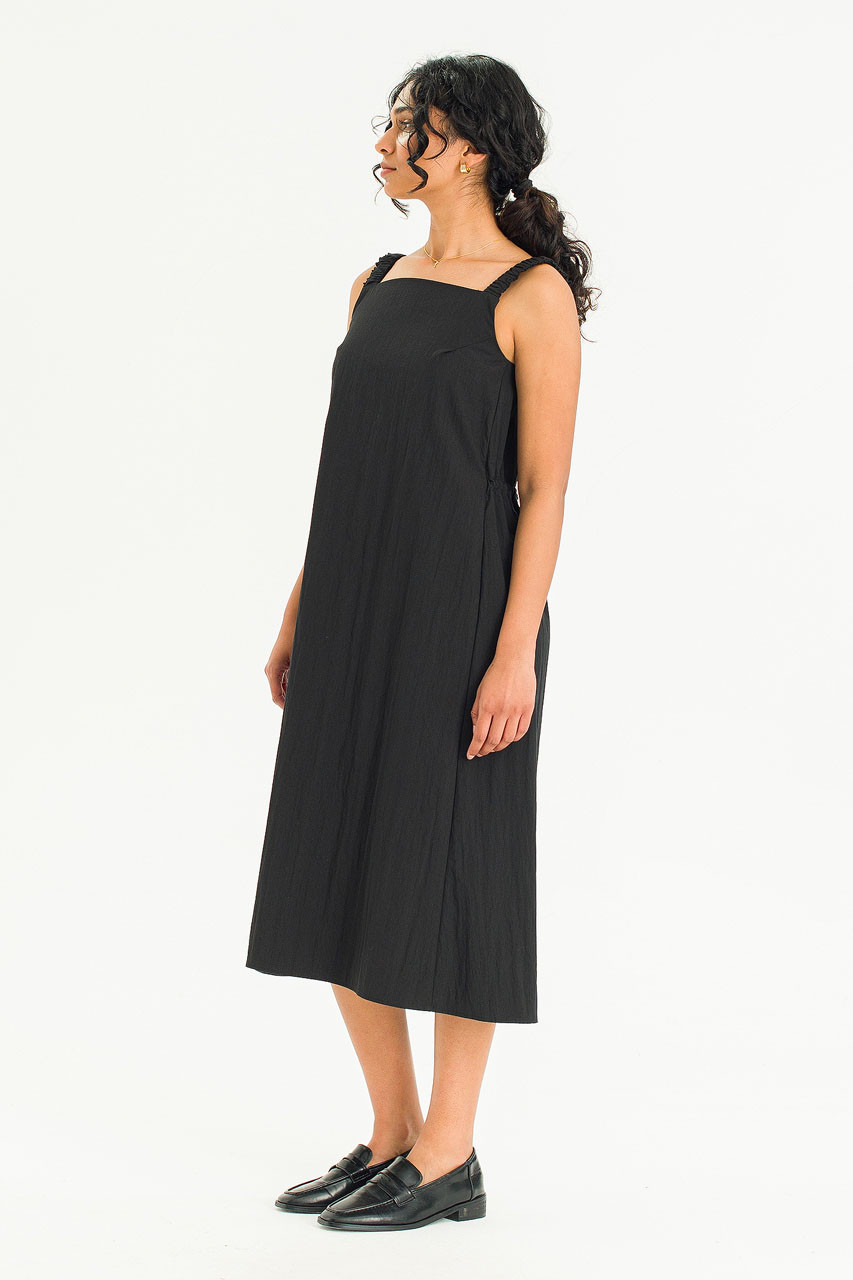 Camilia Back Ribbon Dress, Black