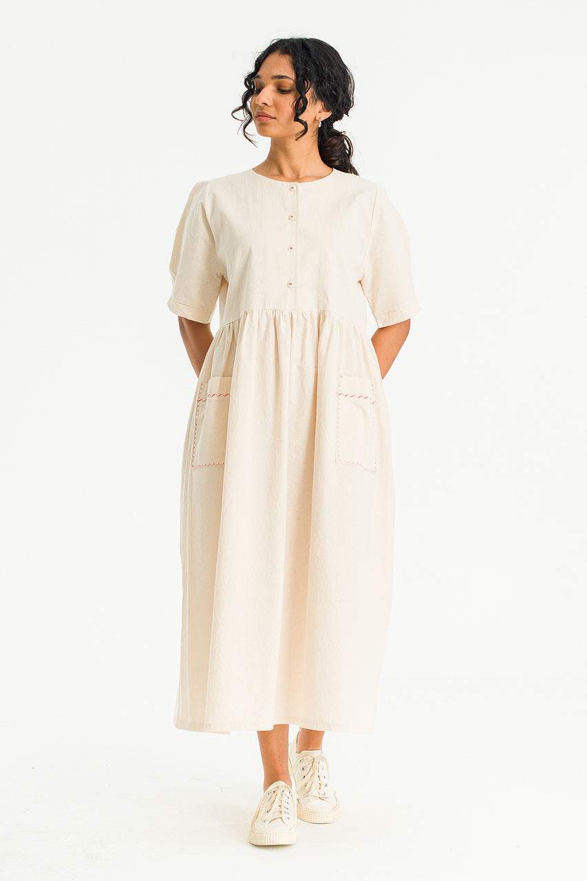 Laura Pocket Stitched Dress, Red