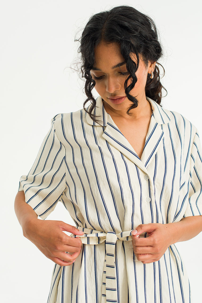 Hoya Stripe Shirt Dress, Navy