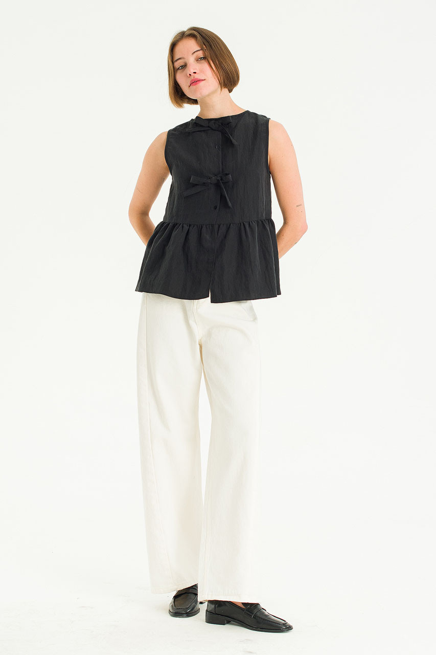 新品未使用【moripon】今期Back ribbon tunic /black ribbon /black 新品未使用【moripon】今期Back tunic