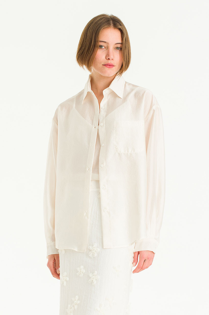 Manon Sheer Blouse, Ivory