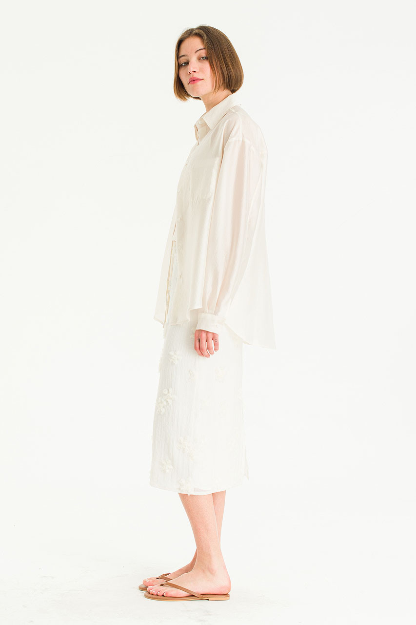 Manon Sheer Blouse, Ivory