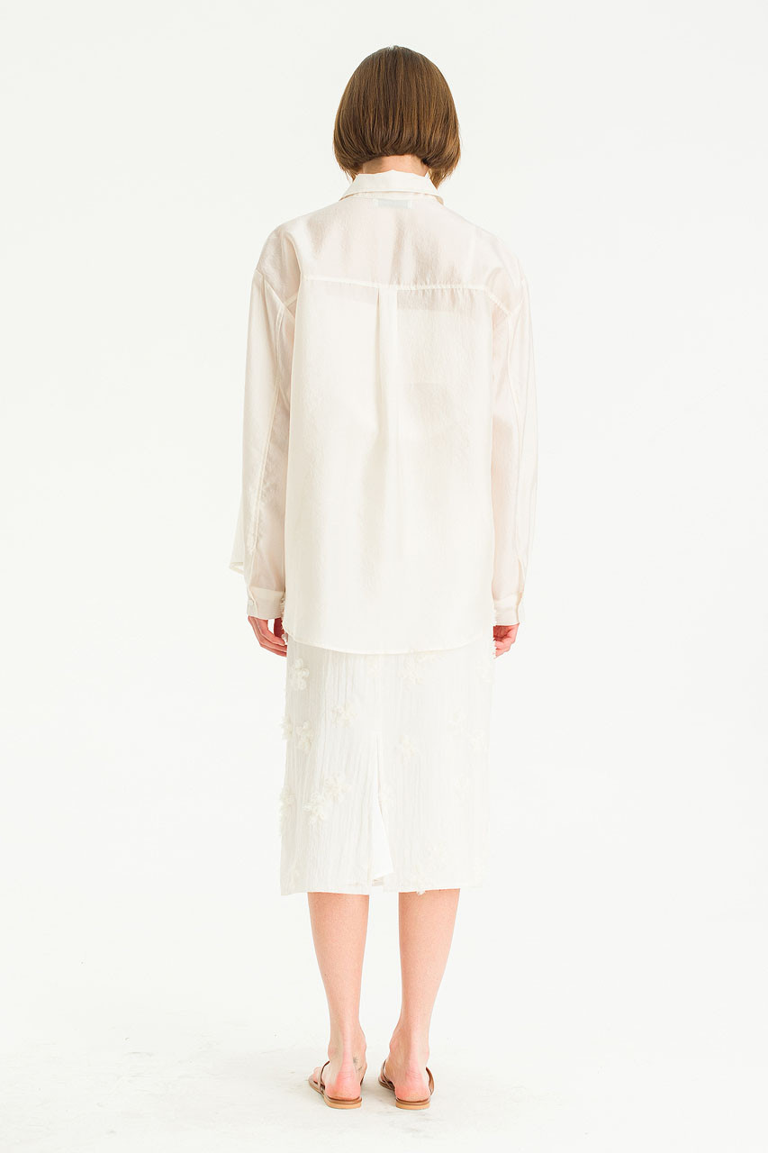 Manon Sheer Blouse, Ivory