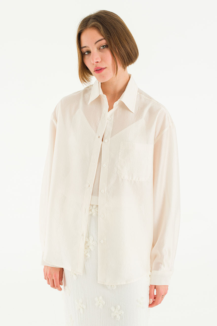 Manon Sheer Blouse, Ivory
