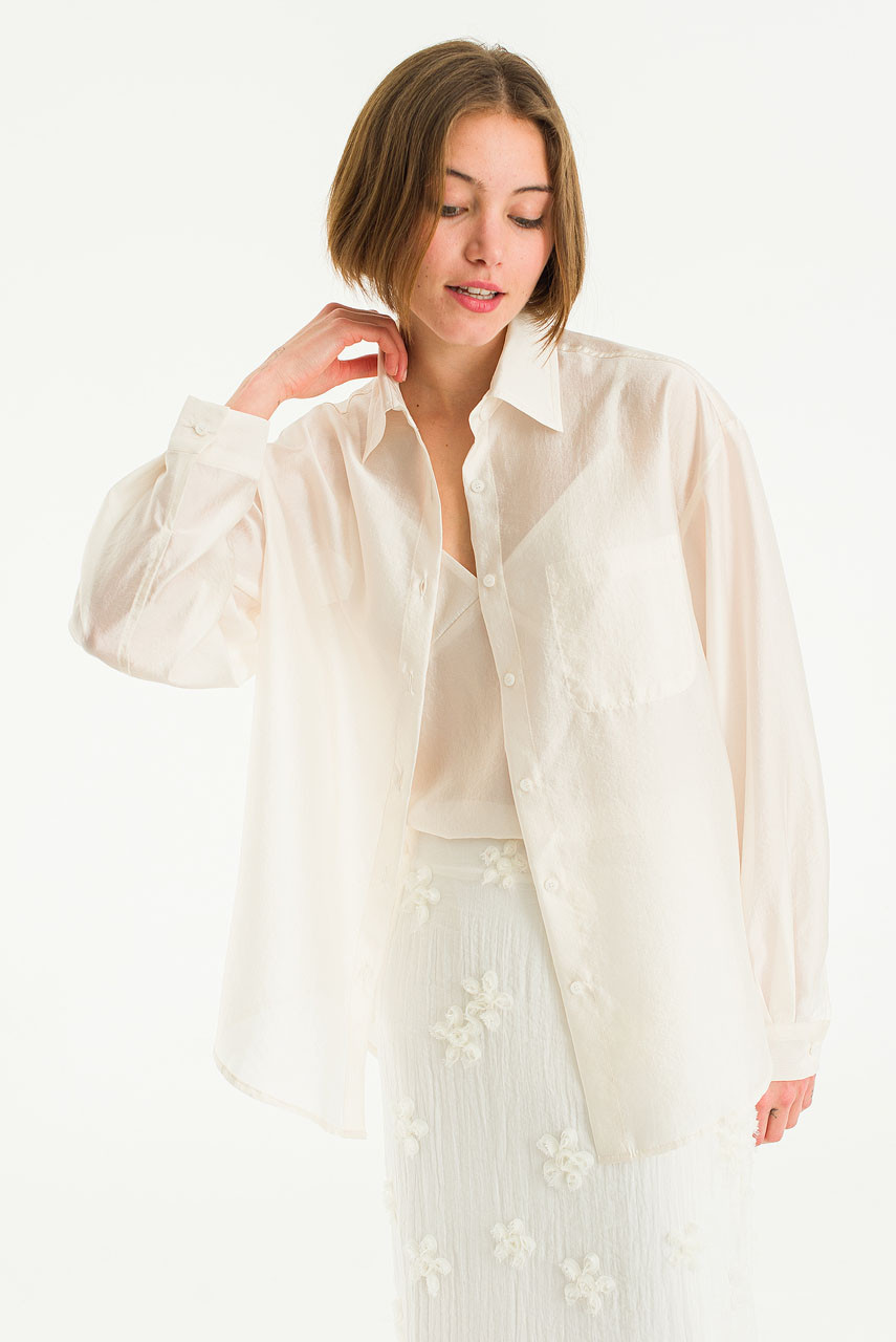 Manon Sheer Blouse, Ivory