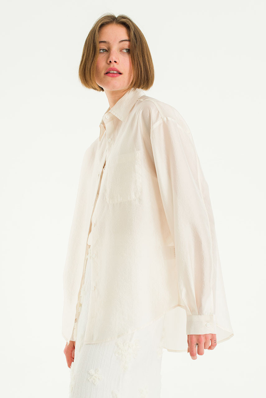 Manon Sheer Blouse, Ivory