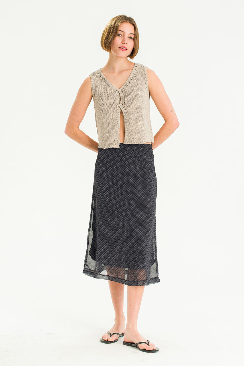 Boucle Open Vest, Mocha