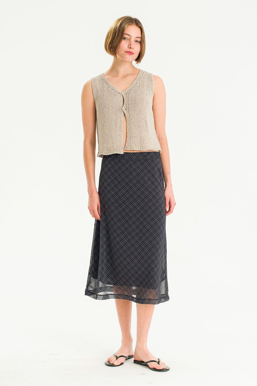 Boucle Open Vest, Mocha