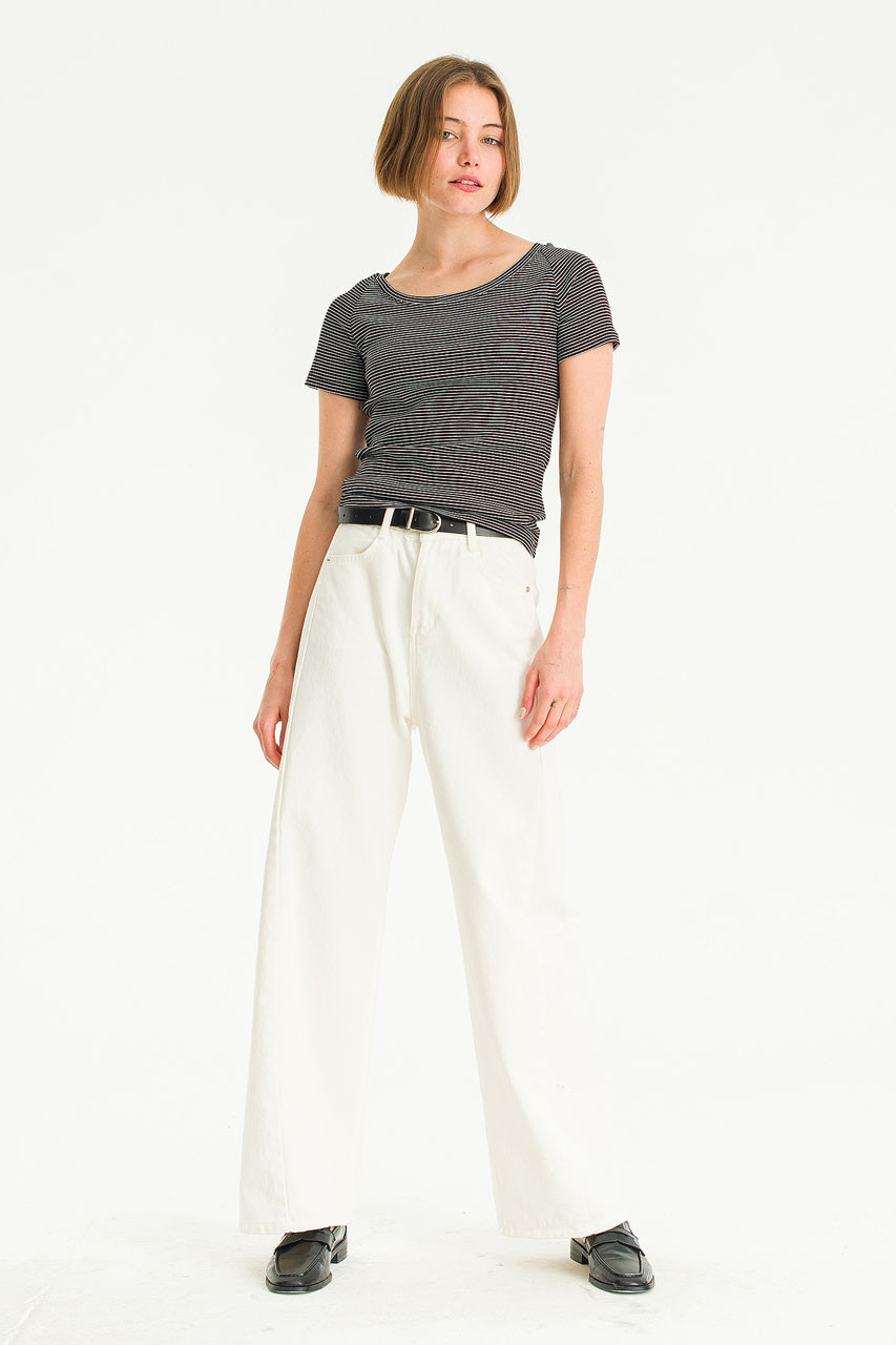 Pop Stripe Crop Tee, Red