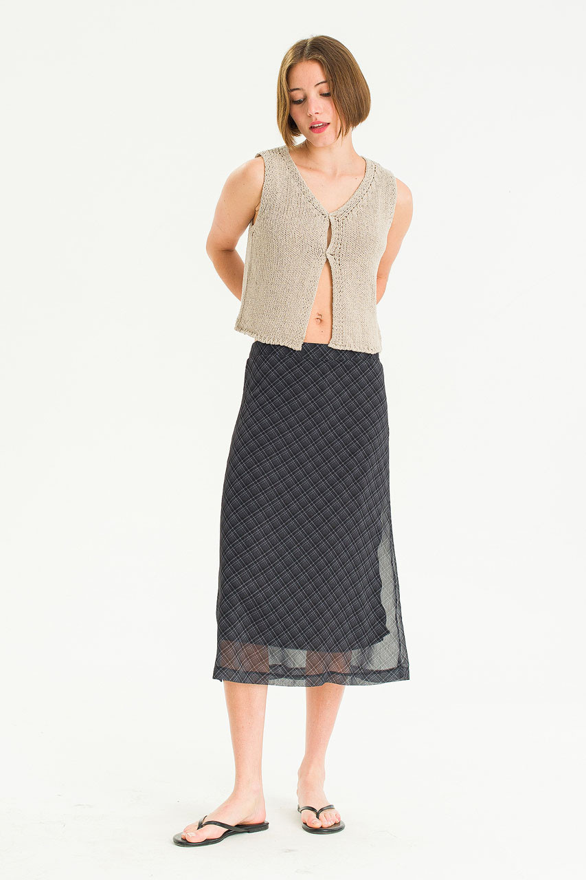 Anna check skirt andmary ブラック　S ANDMARY】Anna check skirt