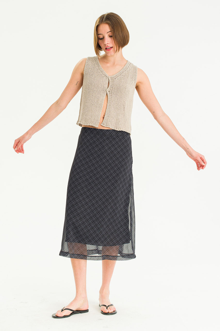 Anna check skirt andmary ブラック　S ANDMARY】Anna check skirt