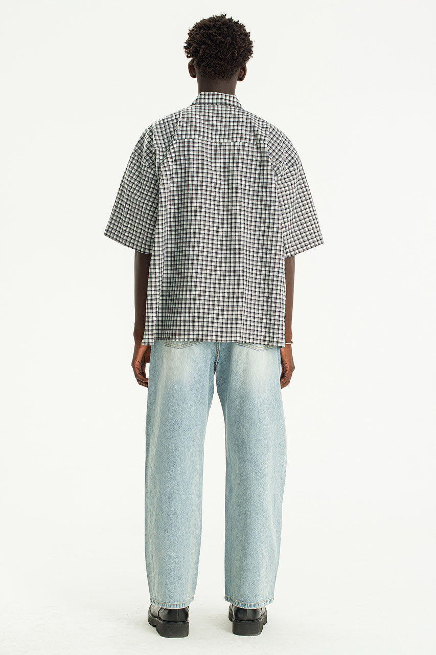 Menswear | Check Short-Sleeve Shirt, Ivory