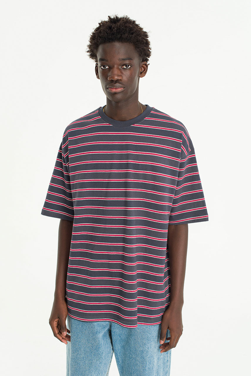 Tシャツ・カットソー [FILLUMINATE] Mixed color striped t-shirt T-shirt with Vibrant Striped Print for Summer | White – No