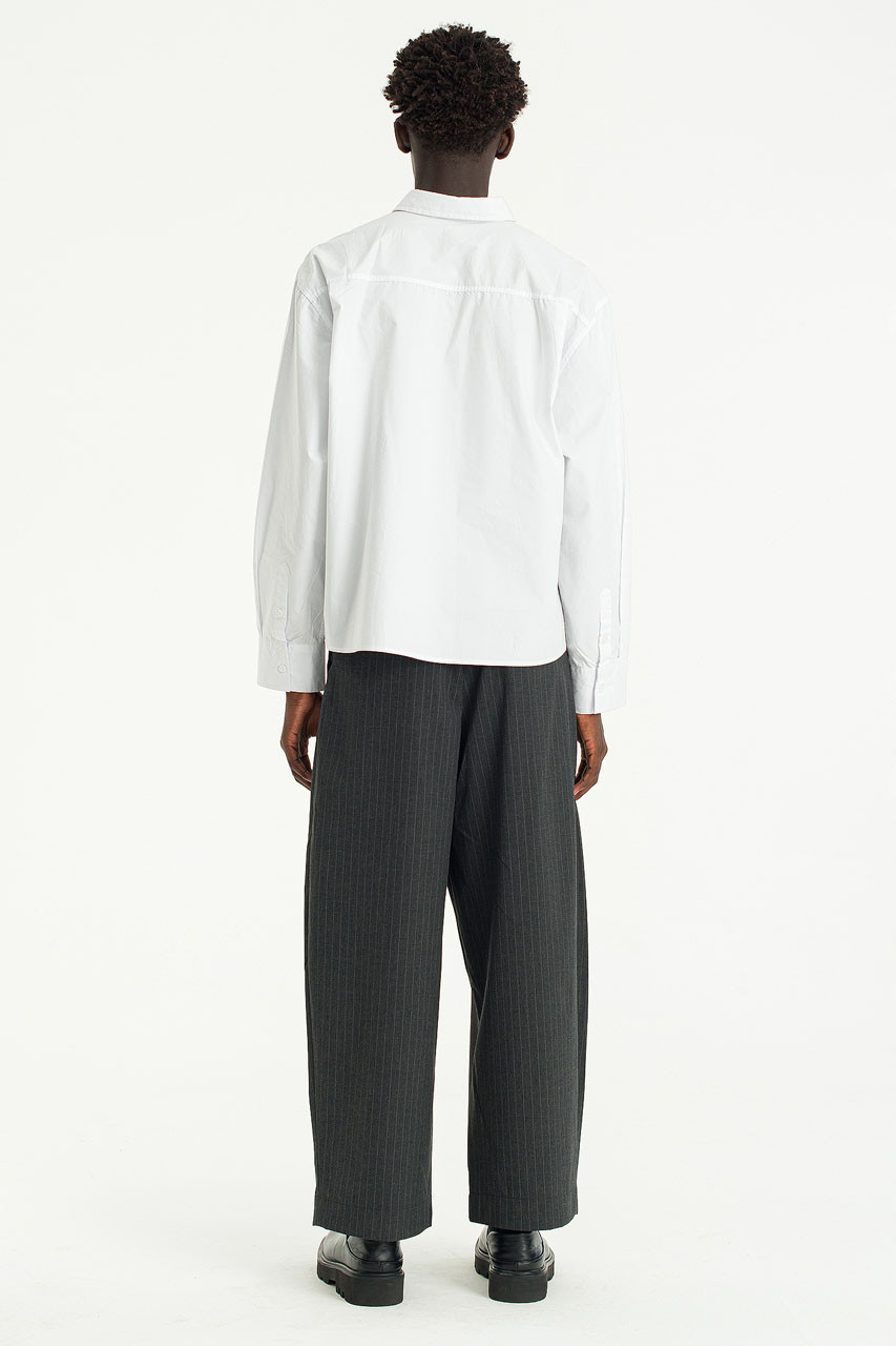 Menswear | Suit Balloon Pants, Charcoal Pinstripe