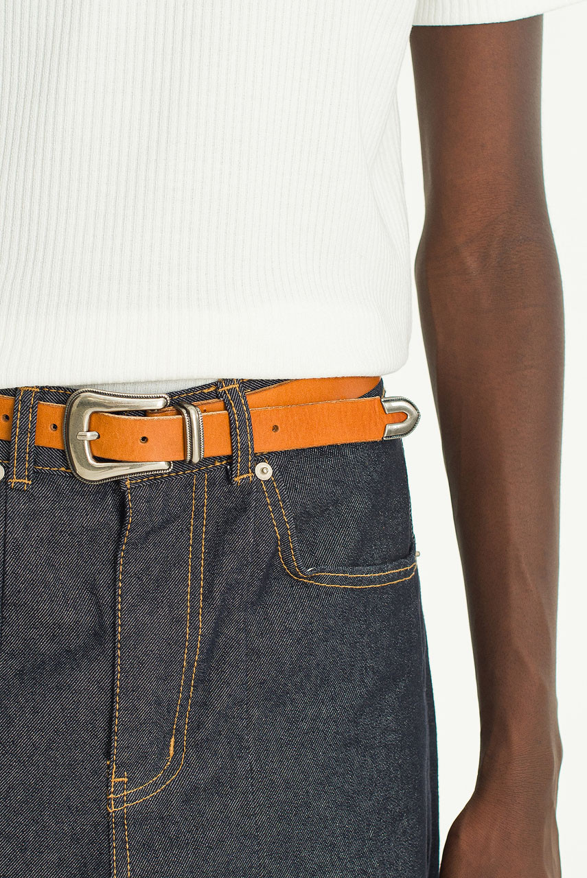 Menswear | Drover Leather Belt, Camel