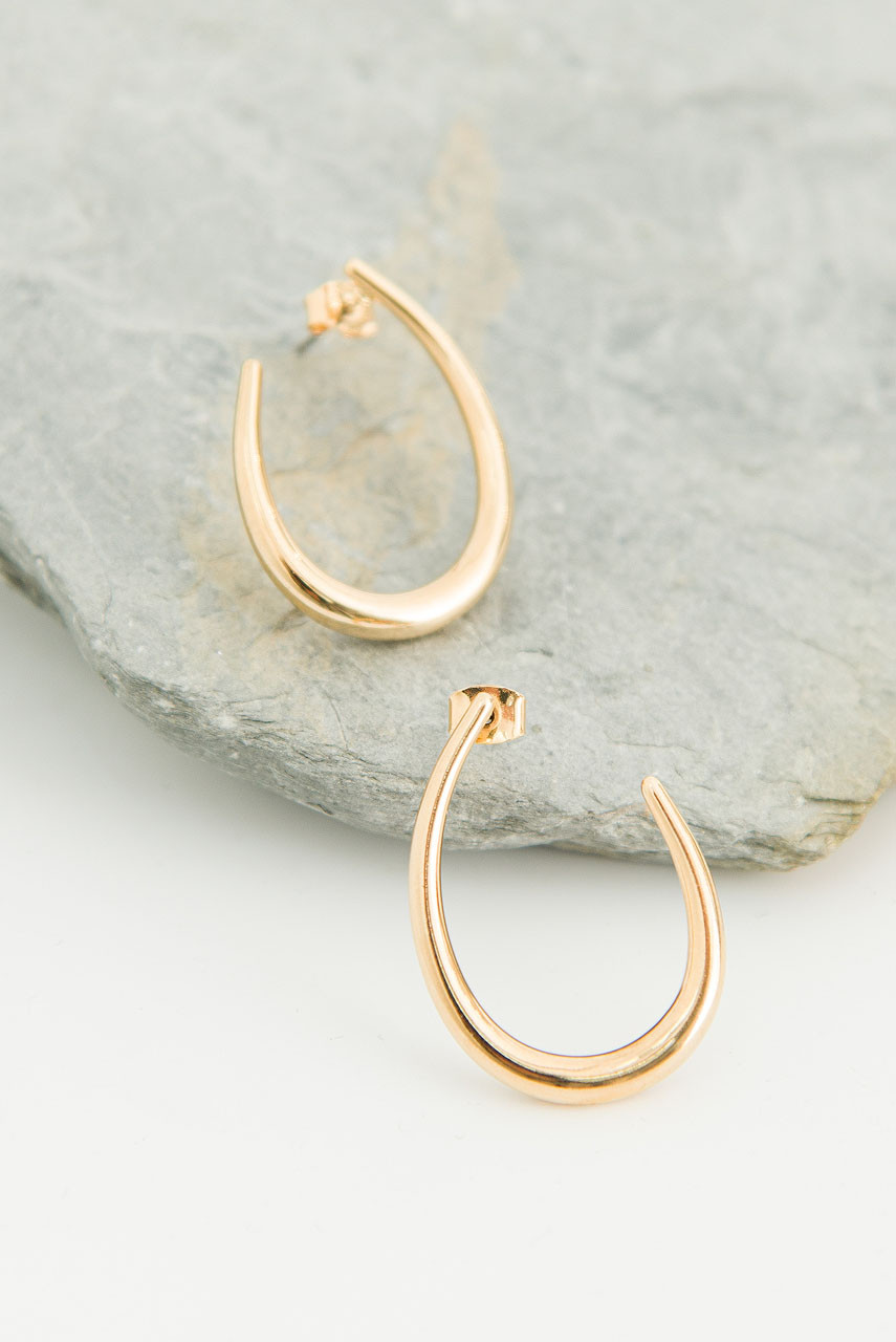 Grace U Earrings, Gold