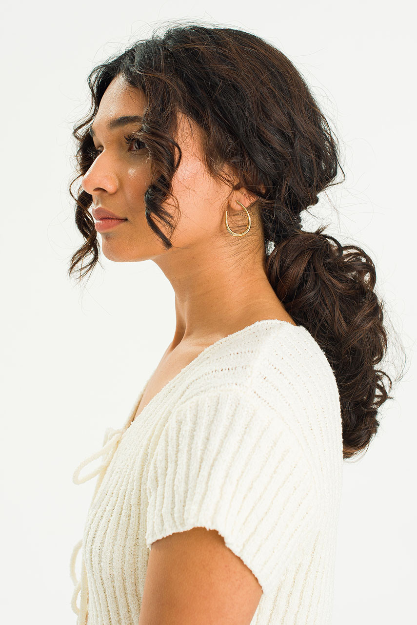 Grace U Earrings, Gold