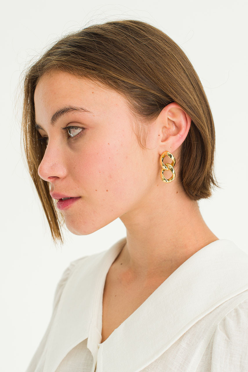 Cherry Chain Earrings, Gold