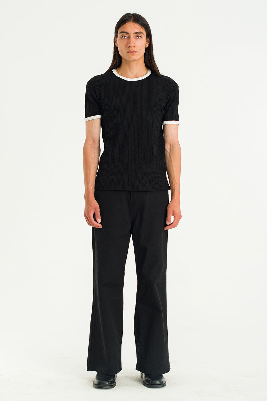 Menswear | Cotton Bootcut Pants, Black Menswear | Cotton Bootcut Pants, Black