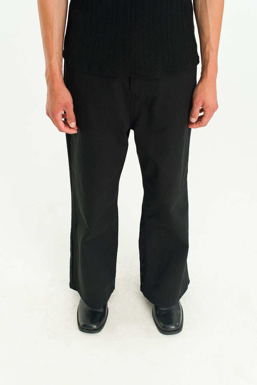 Menswear | Cotton Bootcut Pants, Black
