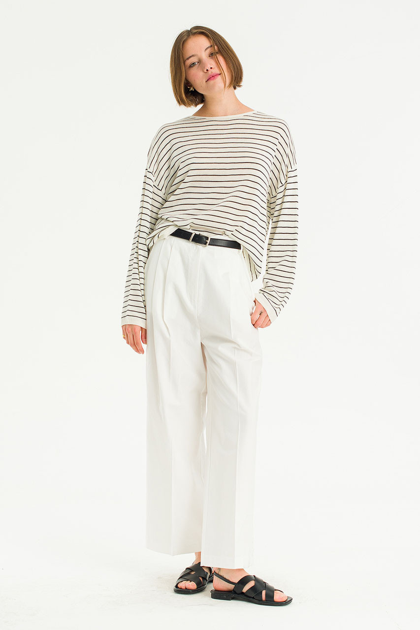 Mild Pleated Chino, Ivory