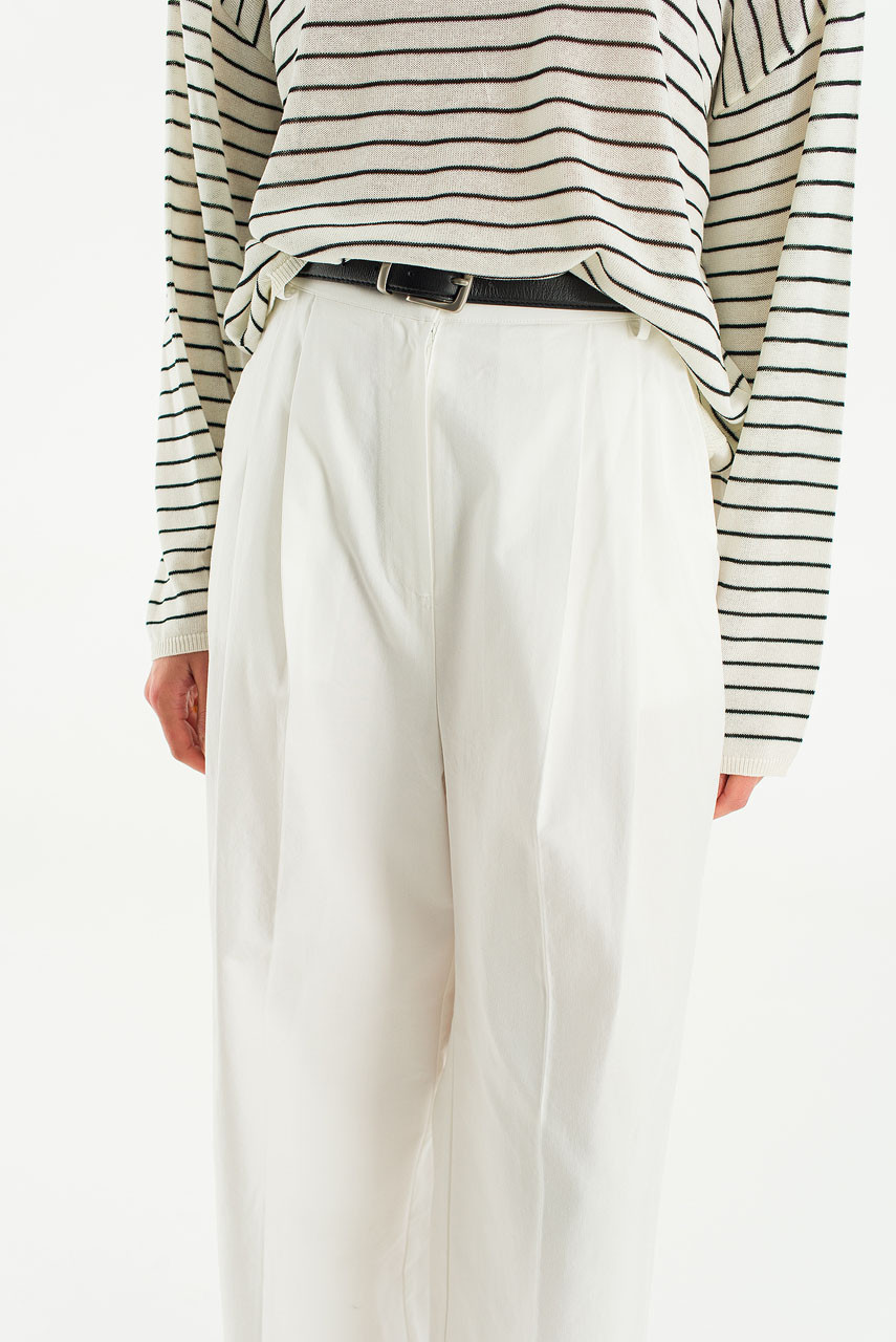 Mild Pleated Chino, Ivory
