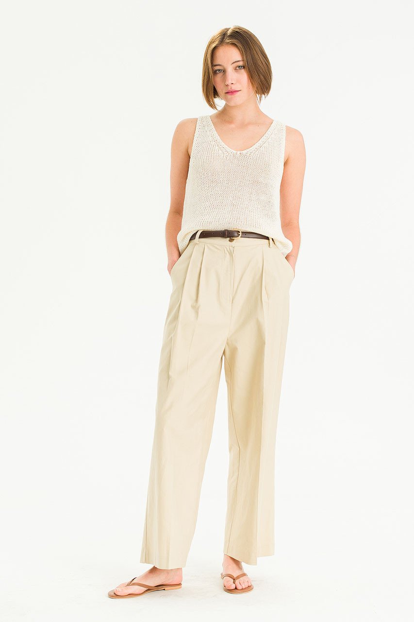 Mild Pleated Chino, Beige