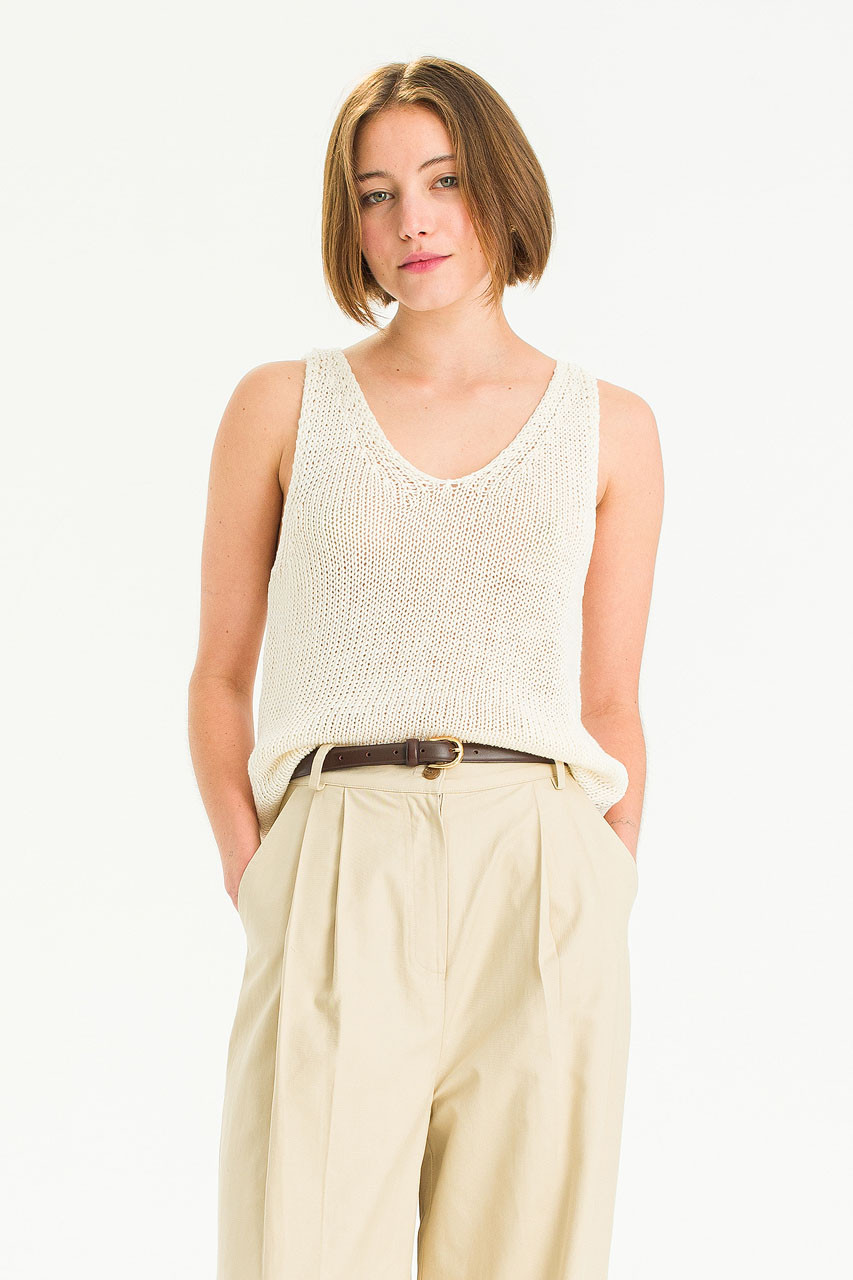 Loom Knit Tank, Ivory