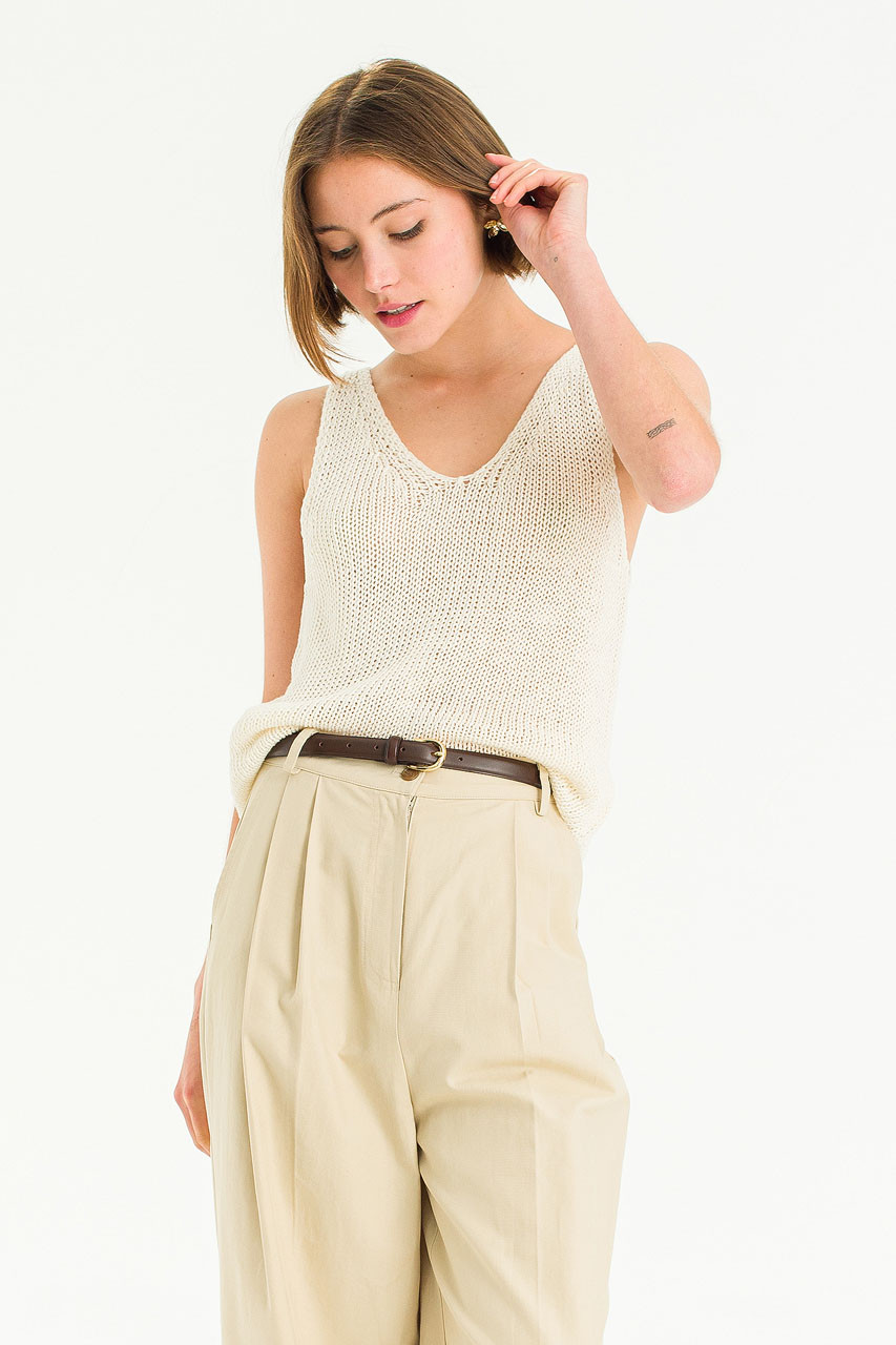Loom Knit Tank, Ivory