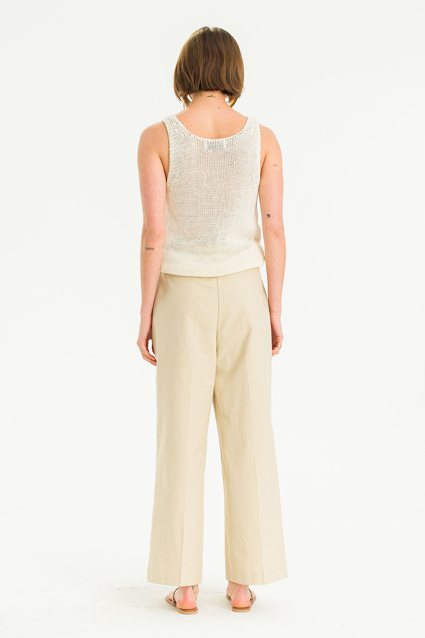 euw】nuance knit tank-top wave design knit tank-top / ivory euw