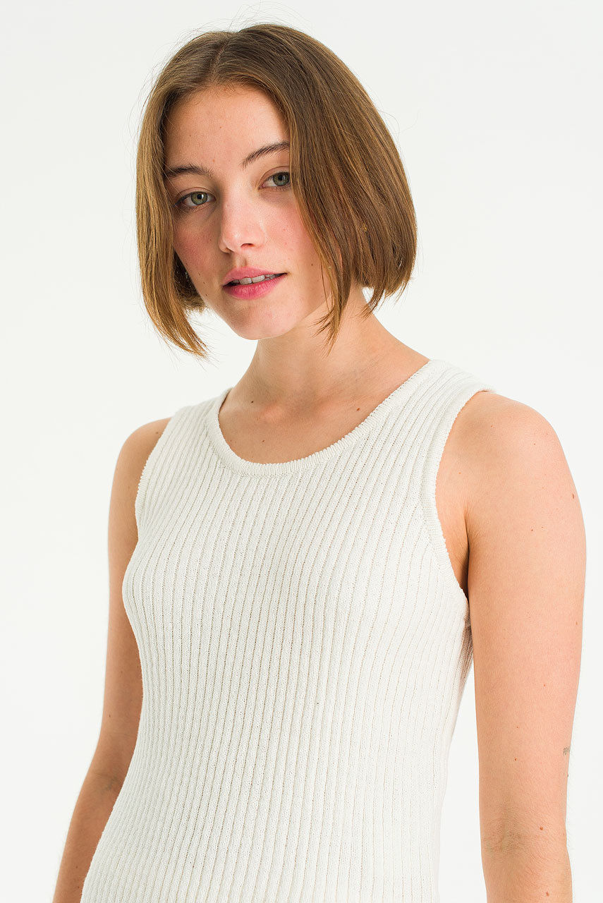 Ribbed Knit Tank, Ivory