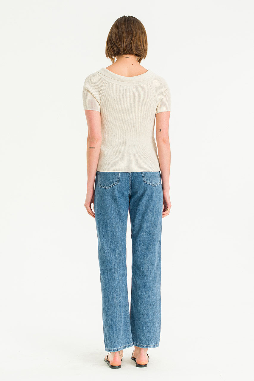 Lucie Knit Polo, Oat