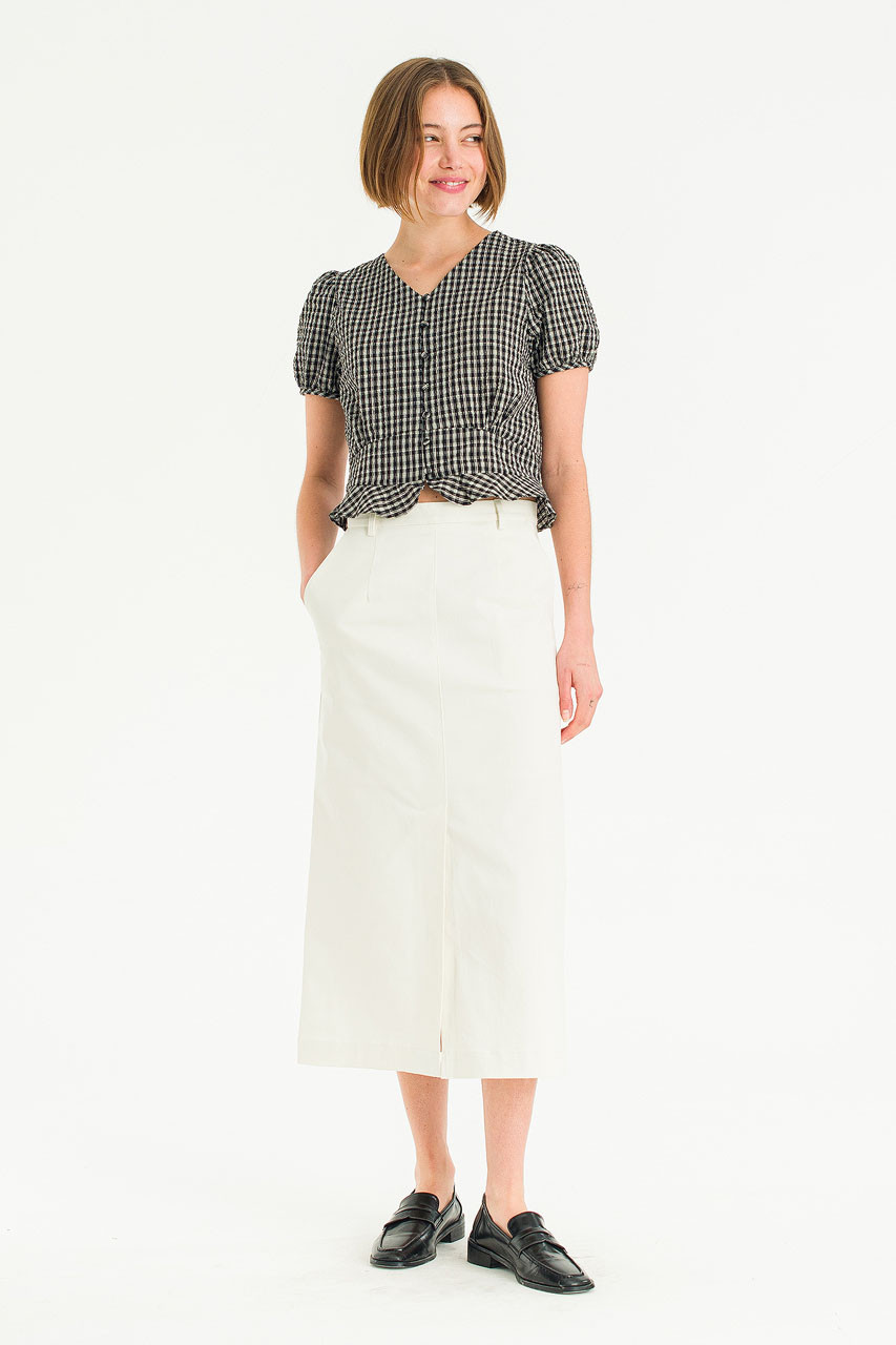 Dovie Check Blouse, Black