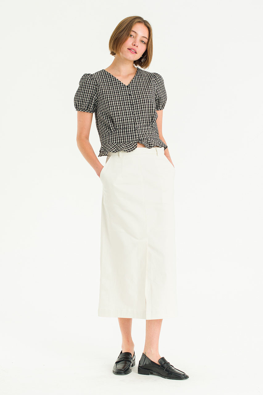 Dovie Check Blouse, Black