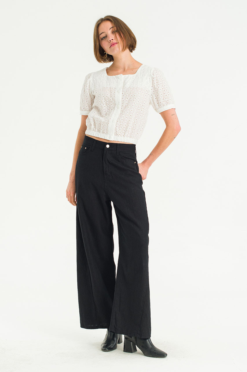Pique Peony Top, Ivory