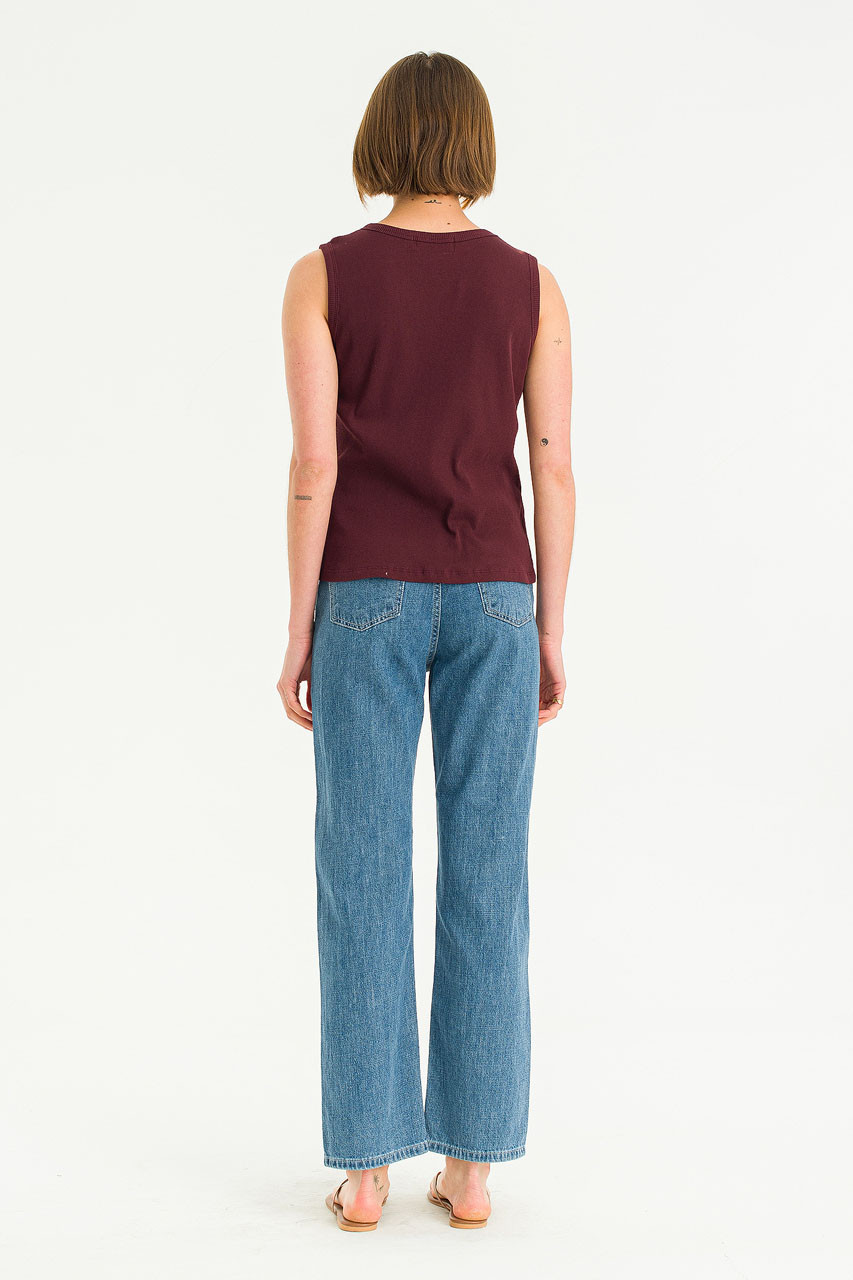 Corded Muse Tank, Burgundy