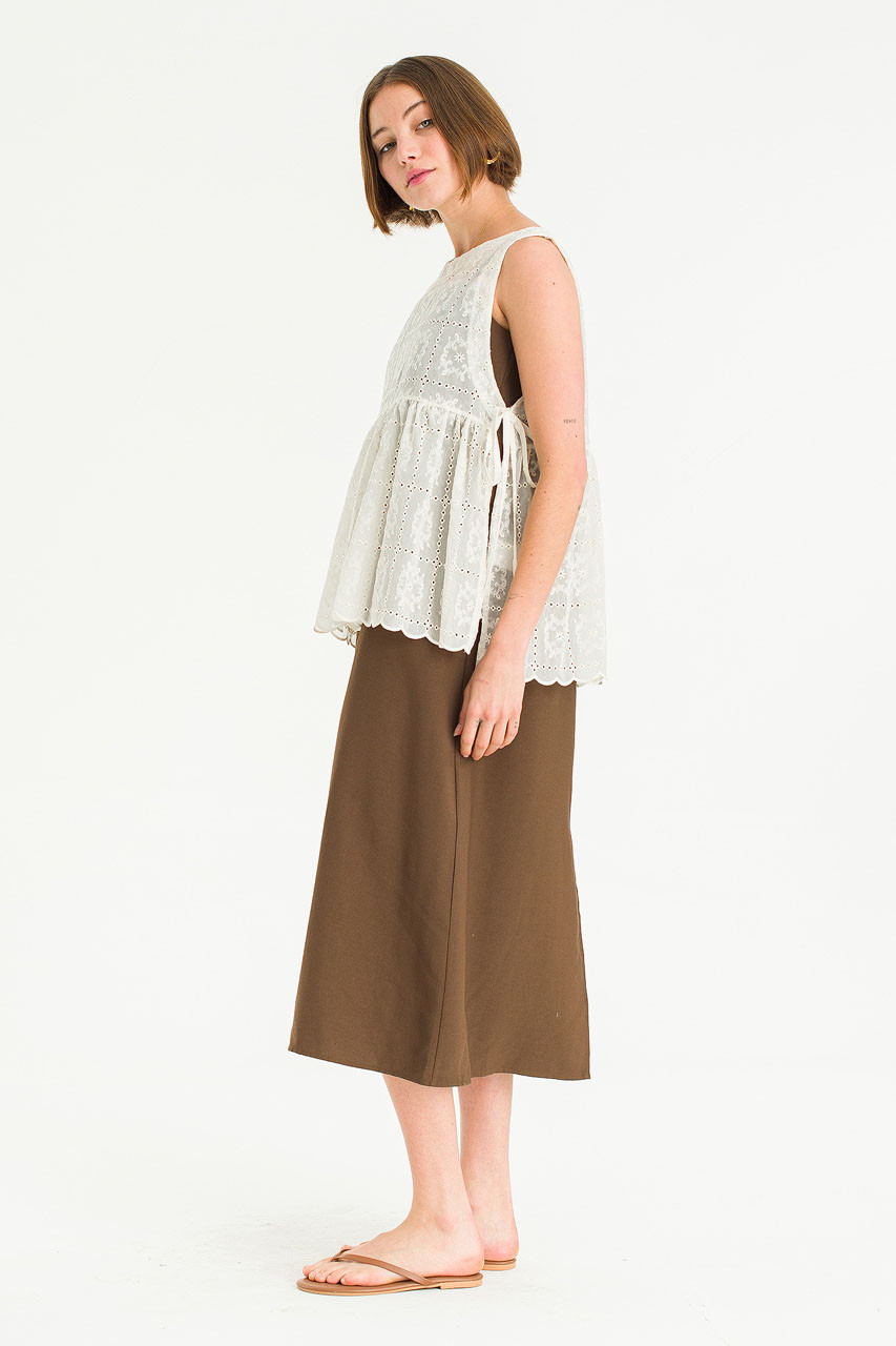 Ribbon Side Lace Vest, Ivory