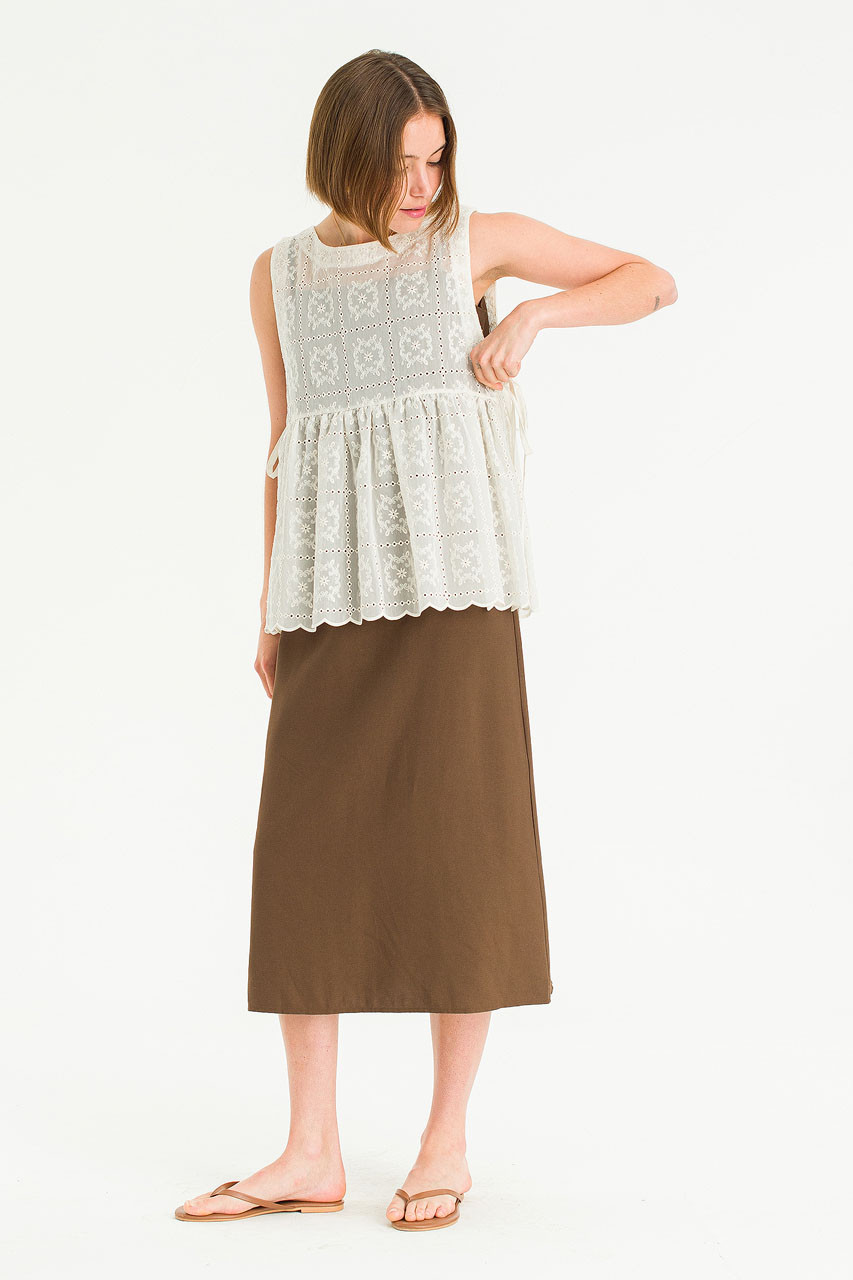 Ribbon Side Lace Vest, Ivory