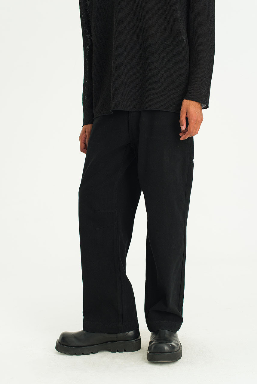 Menswear | Brushed Eyelet Pants, Black