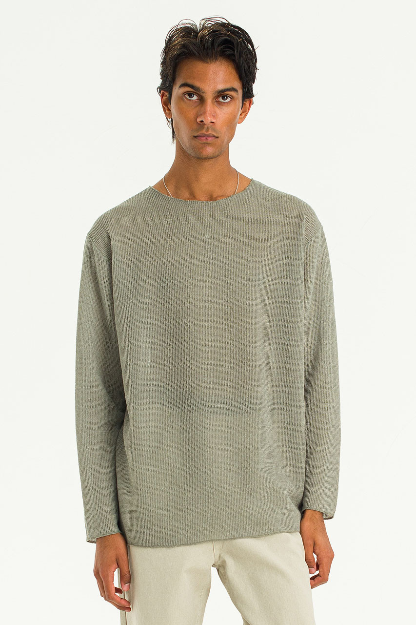 Menswear | Net Long-Sleeve Tee, Khaki