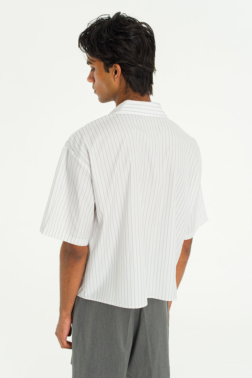 Menswear | Cropped Short-Sleeve Shirt, Ivory