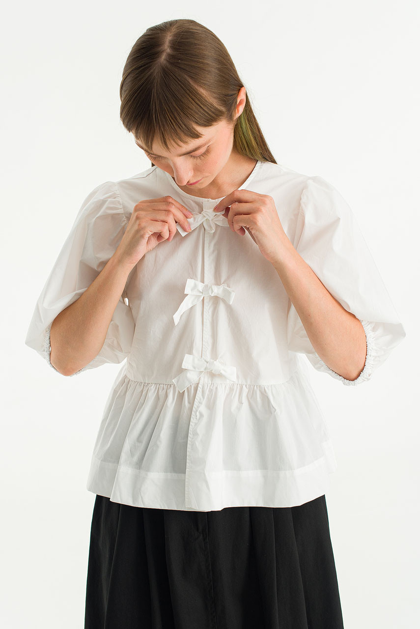 トップス BIBIY ANNE RIBBON BLOUSE WHITE BIBIY ANNE RIBBON BLOUSE WHITE｜Yahoo!フリマ（旧PayPayフリマ）