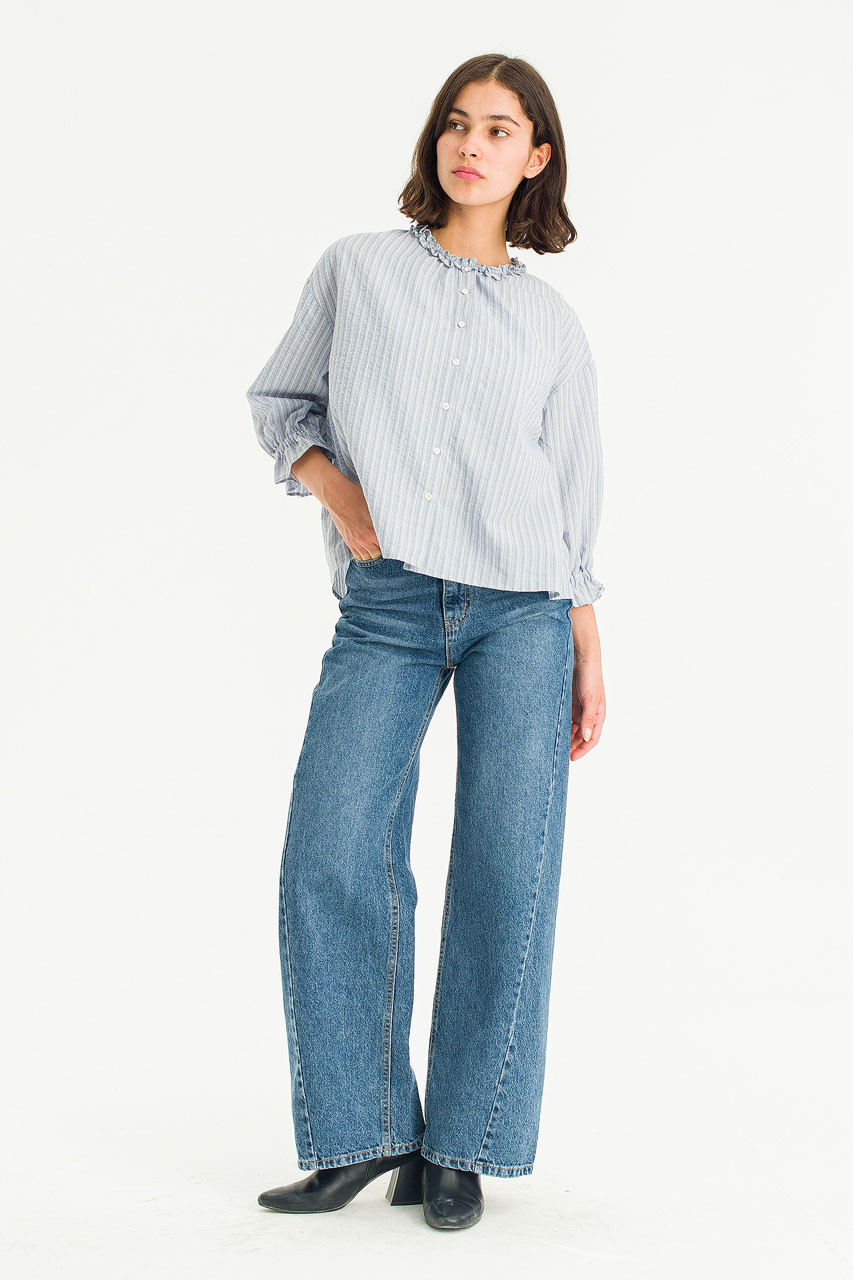 Bari Frill Blouse, Blue